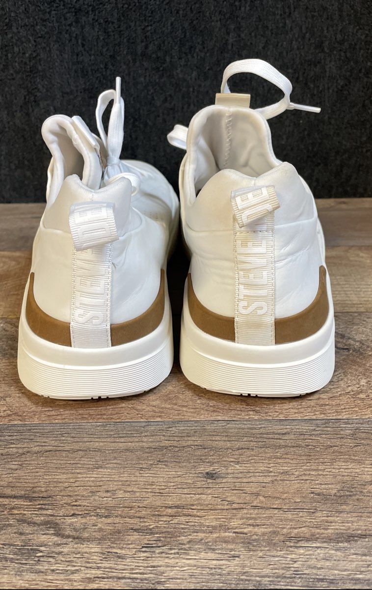 Steve Madden P-Pyper White Tan Perforated Fashion Sneakers Men's Size 11