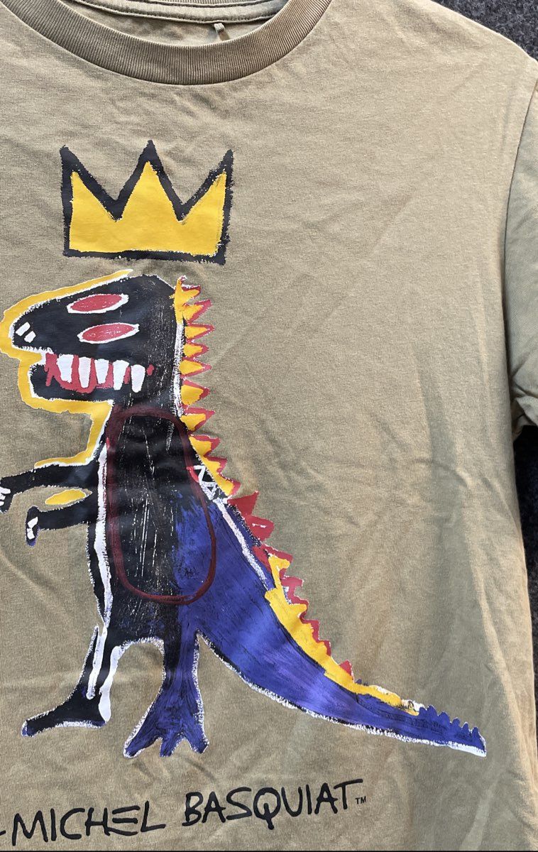 Uniqlo UT Basquiat Dinosaur Art Graphic T-Shirt Kids Size 11-12