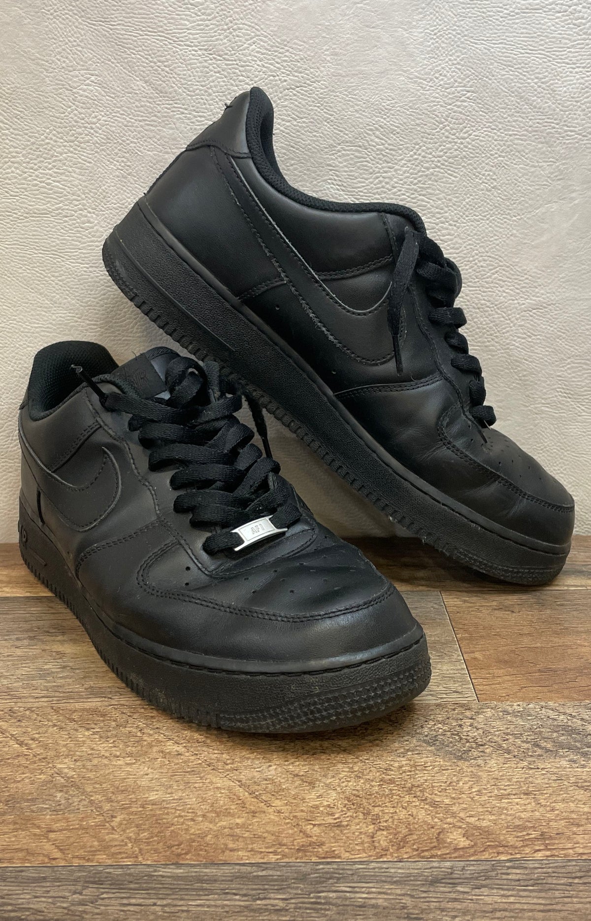 Nike Air Force 1 '07 Triple Black Low Sneakers Men's Size 12 CW2288-001