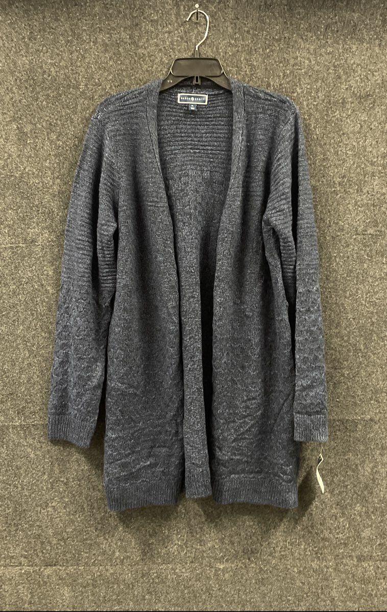 Karen Scott Women's Midnight Navy Blue Open Front Cardigan Sweater NWT Sz XL