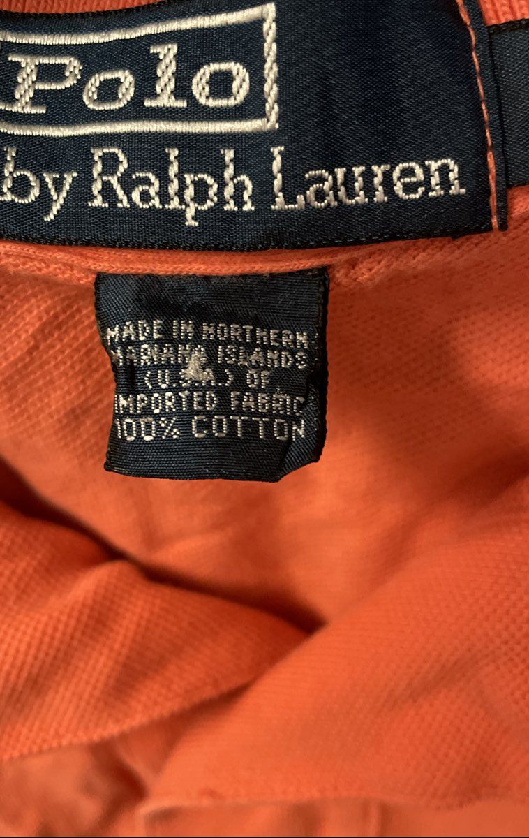 Vintage 90s Polo Ralph Lauren Men's Salmon Orange Pique Golf Polo Shirt Sz L