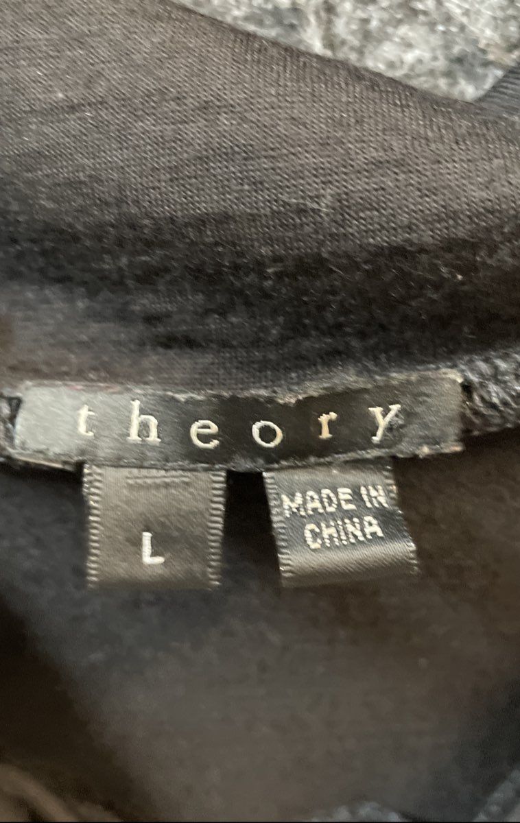 Theory Women's Black Cowl Neck Studded Dolman Sleeve 100% Wool Top Sz L