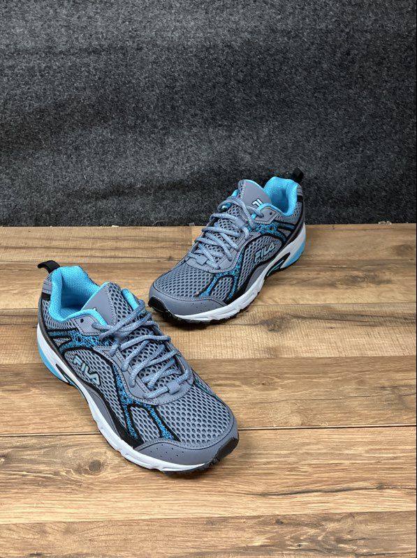 Fila Windshift 15 Grey Blue Athletic Sneakers Womens Running Shoes Size 9.5