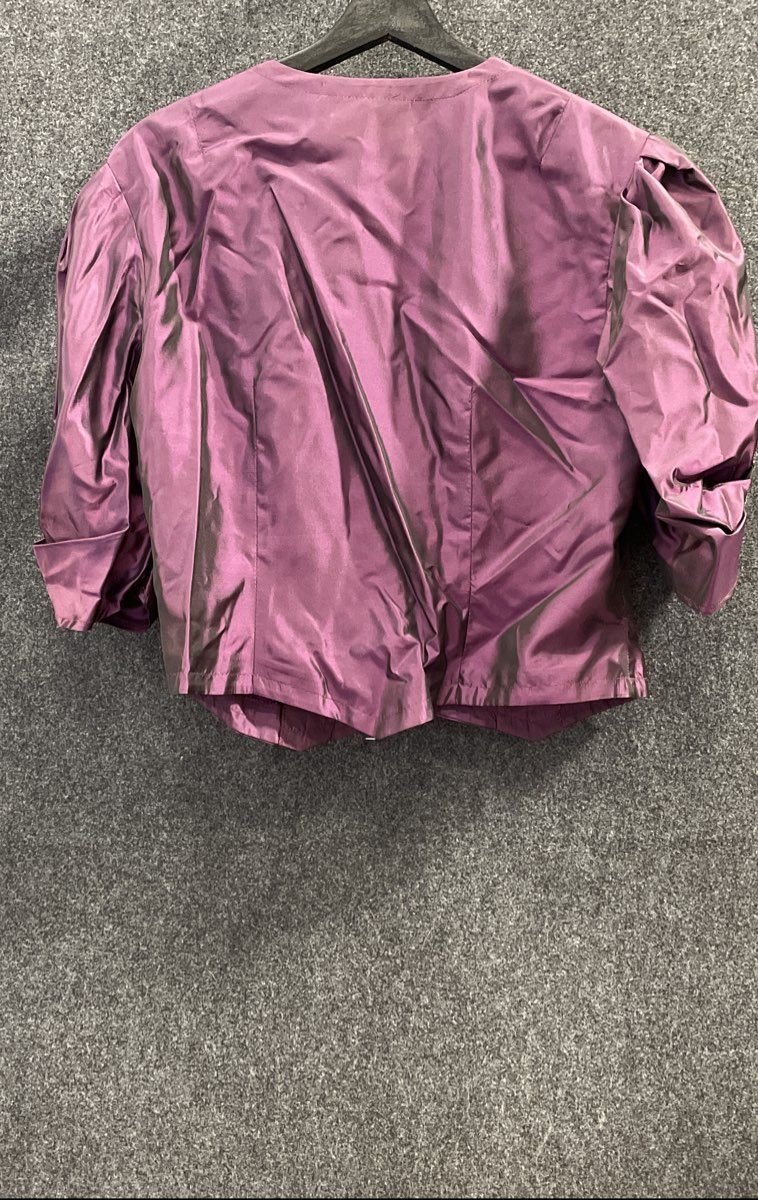 Vintage 80s Brigitte Both Women's Purple Taffeta Top West Germany Sz 44