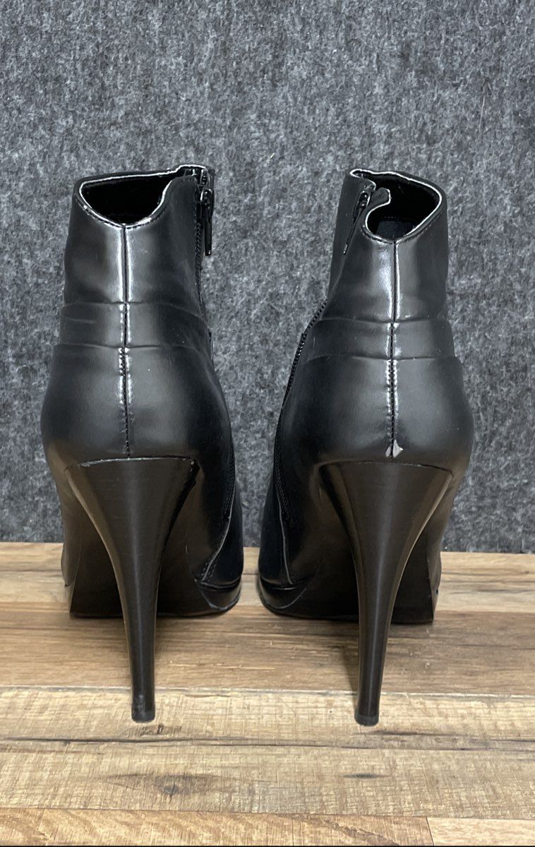 Nine West NWIRONDA Black Synthetic Leather High Heel Ankle Boots Size 11 M