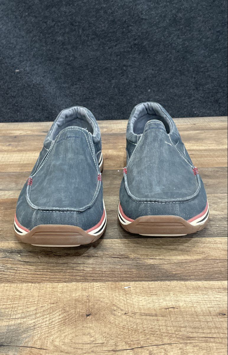 Skechers Relaxed Fit Superior Gains Navy Canvas Slip-on Shoes Men's Size 16