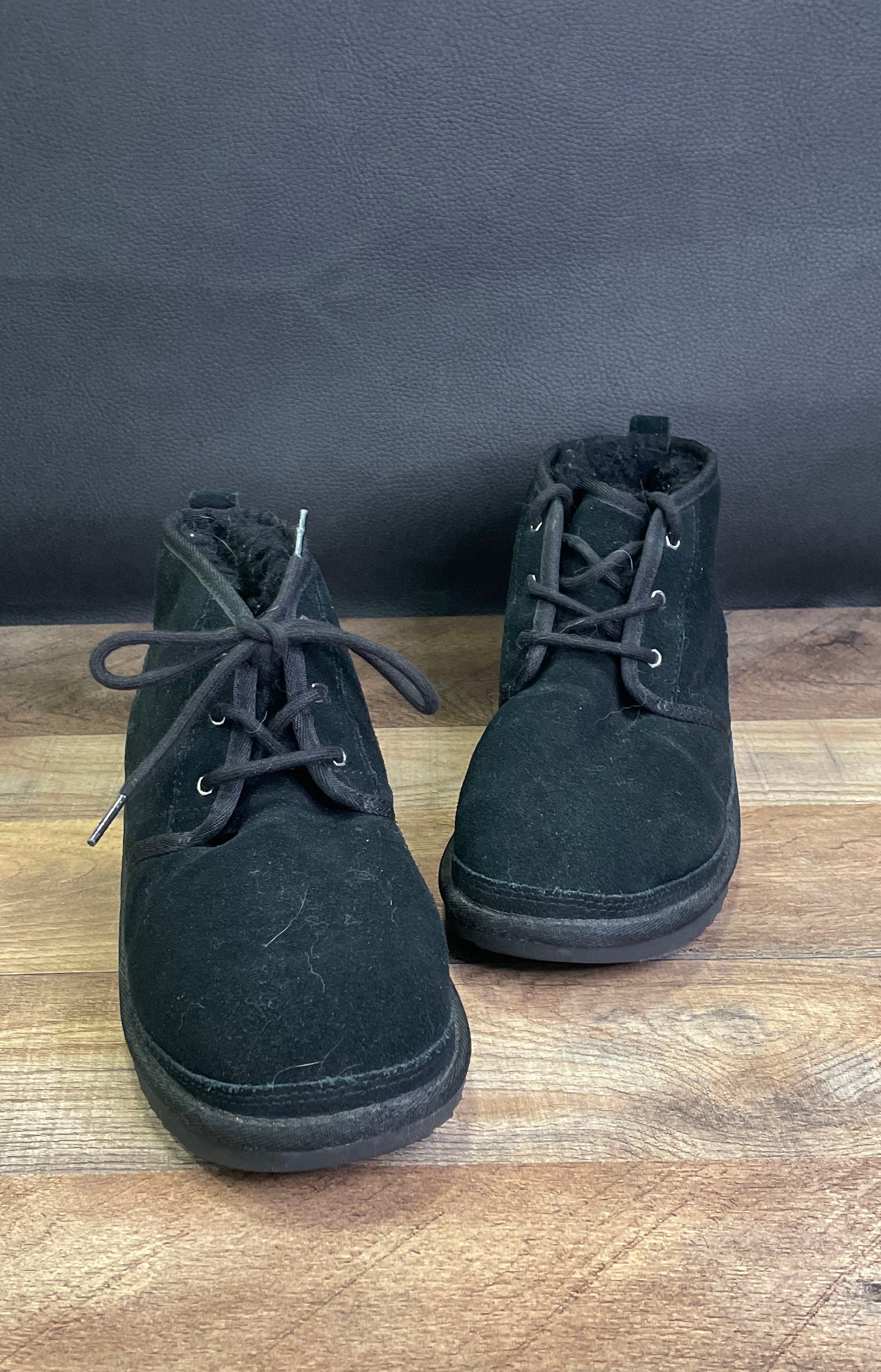 UGG Neumel II Black Suede Lace Up Chukka Boots Kids Size 6