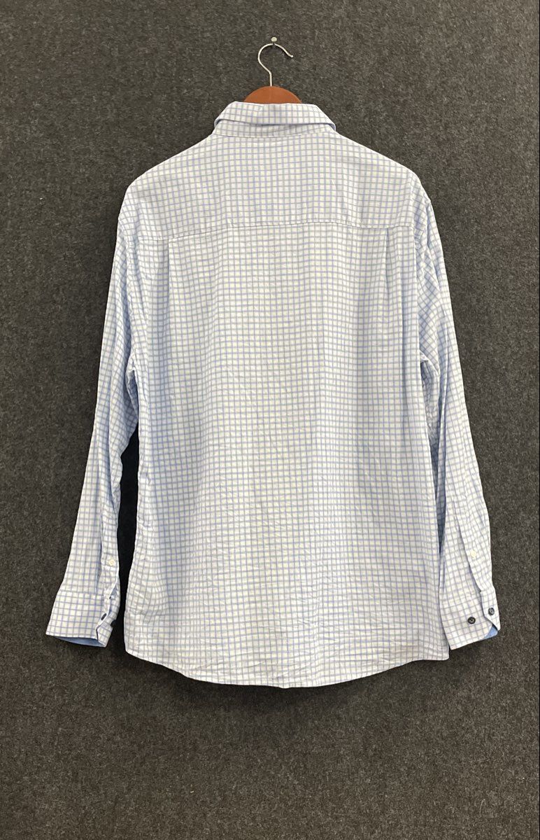 Duchamp London Men's Blue Check Long Sleeve Slim Fit Dress Shirt Sz XXL 18