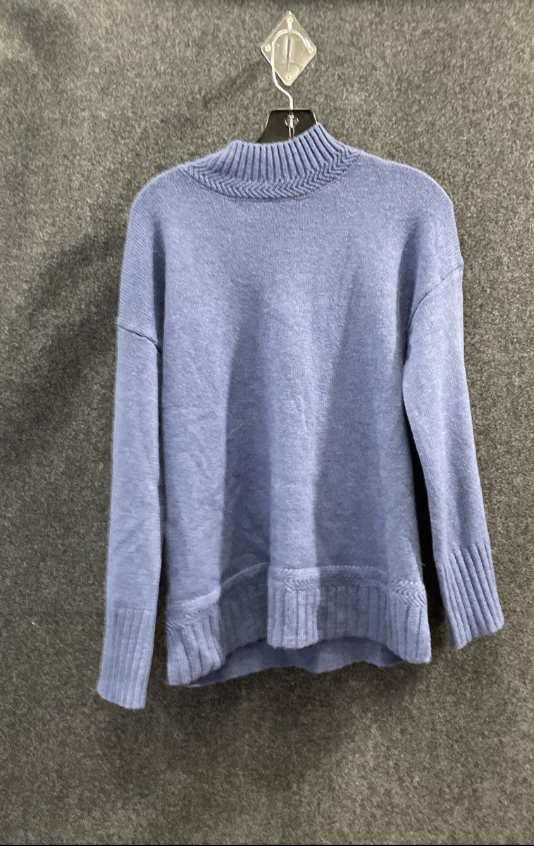Tahari Men's Blue Mock Neck Sweater Dropped Shoulder Ribbed Knit NWT Sz S
