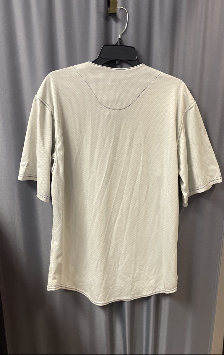 True Fan MLB Men's New York Yankees Baseball Jersey Cream Button Up Sz L 42-44