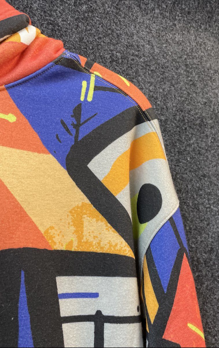 DSG Men's Multicolor Abstract Geometric Graffiti Print Hoodie Sz XL