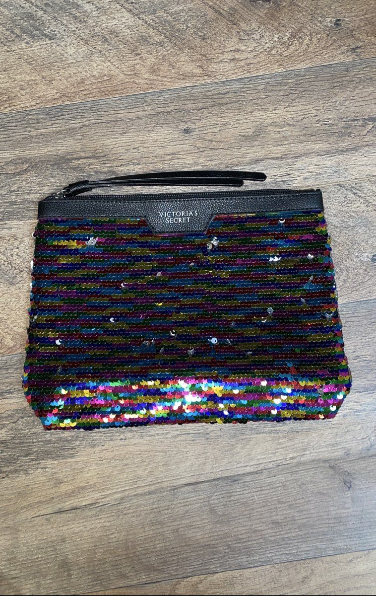 NWT Victoria's Secret Black Tote Bag W/ Mini Clutch Purse
