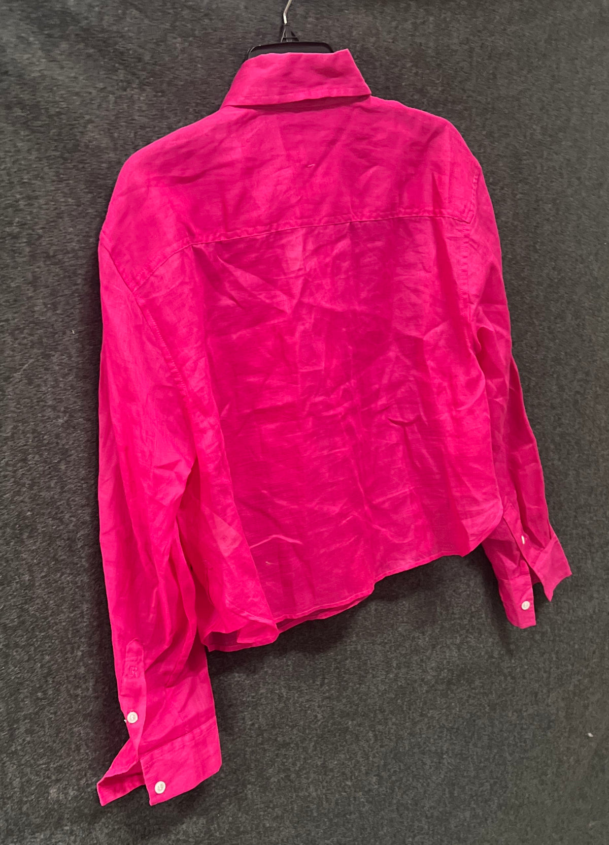 Banana Republic Women's Pink Ramie Long Sleeve Cropped Button Down Sz S NWT