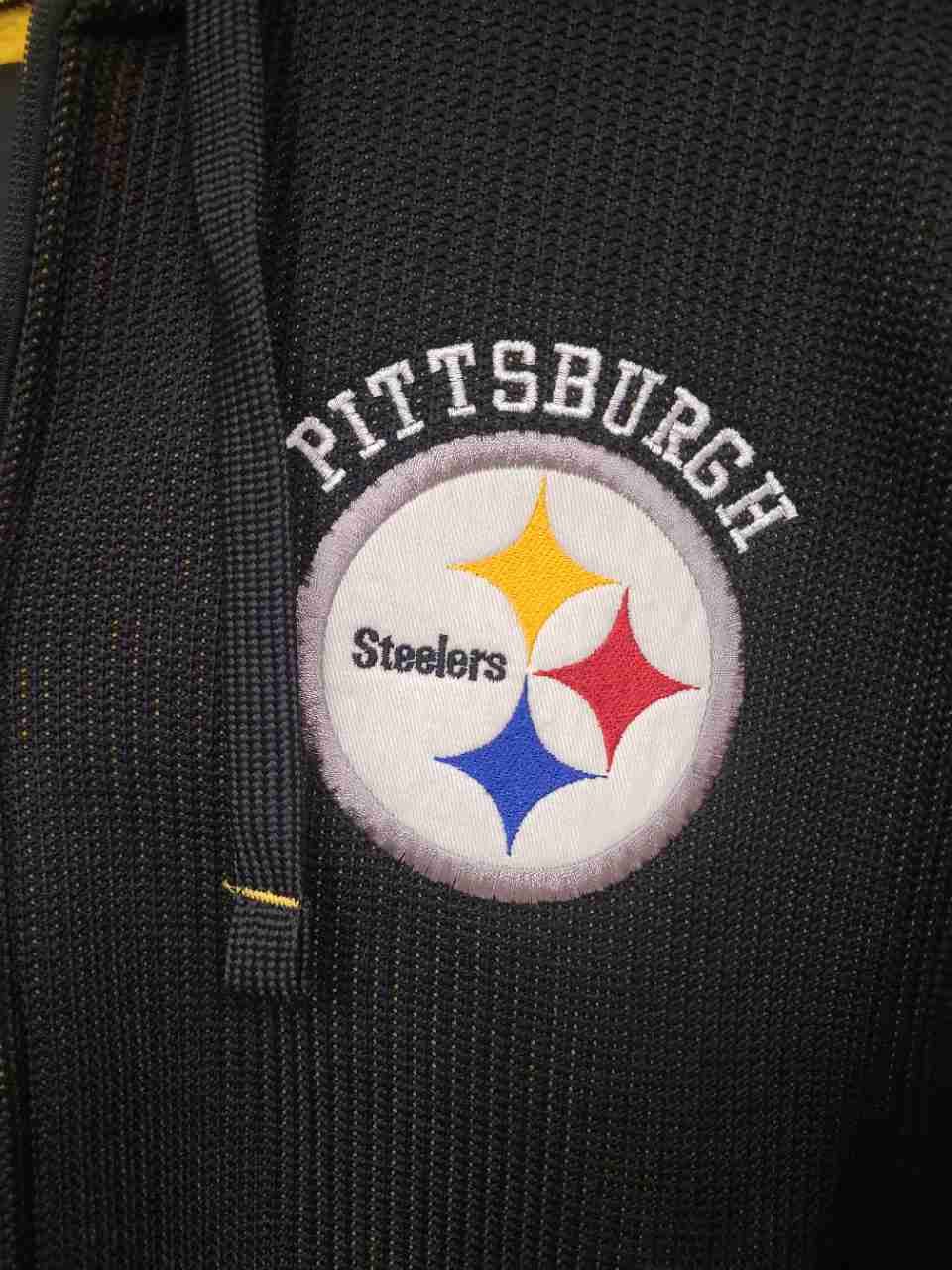 NFL Pittsburgh Steelers Mens Full Zip Hoodie Jacket Yellow Fleece Lined Sz M