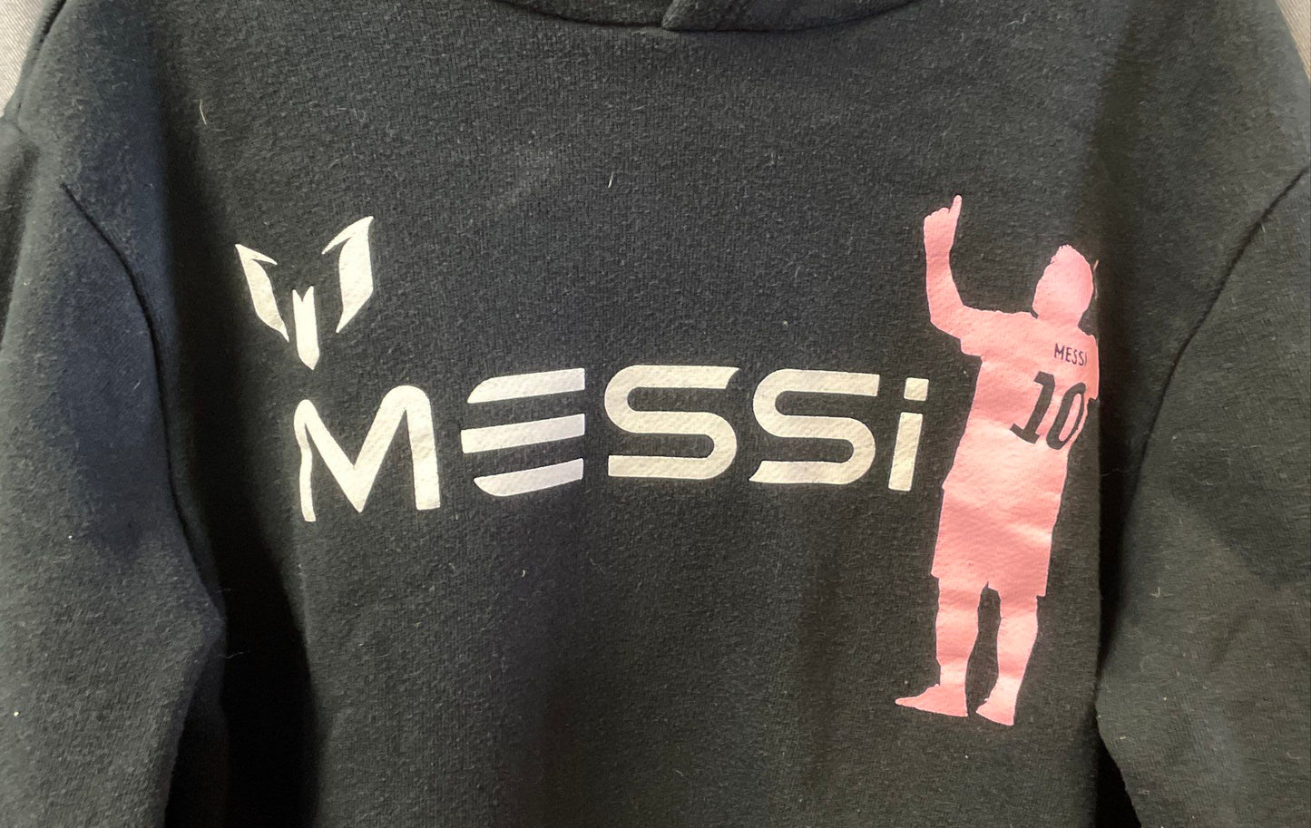Messi Collection Youth Pullover Hoodie Black Pink Graphic Messi 10 Sz M 8