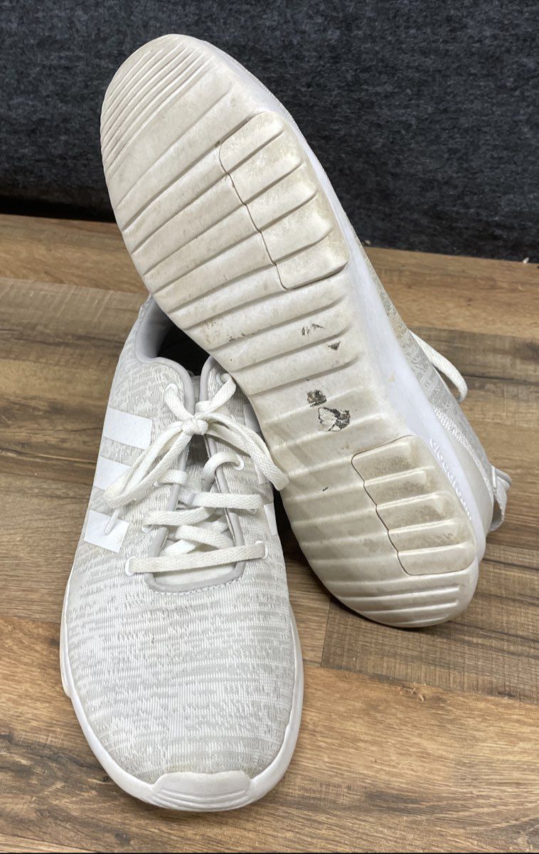 Adidas Cloudfoam Advantage Grey White Running Lifestyle Sneakers Mens Size 9.5