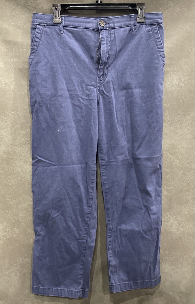 G.H. Bass & Co. Women's Blue Cotton Blend Straight Leg Chino Pants Size 12