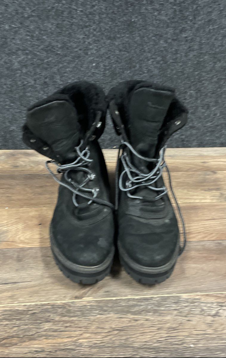 Timberland Courmayeur Valley Black Shearling Lined Boots Women's Size 10