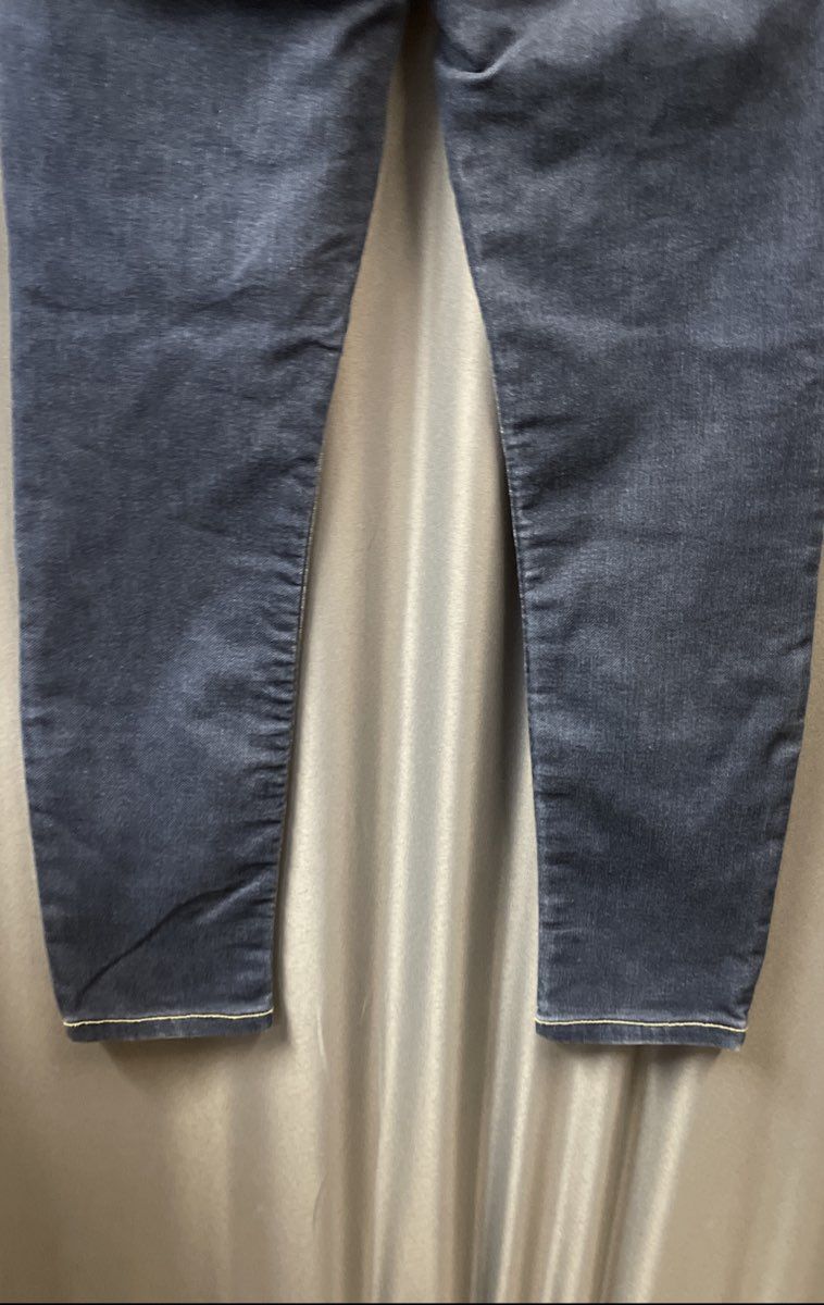 True Religion Women's Section Legging Blue Jeans Yellow Contrast Stitch Sz 28