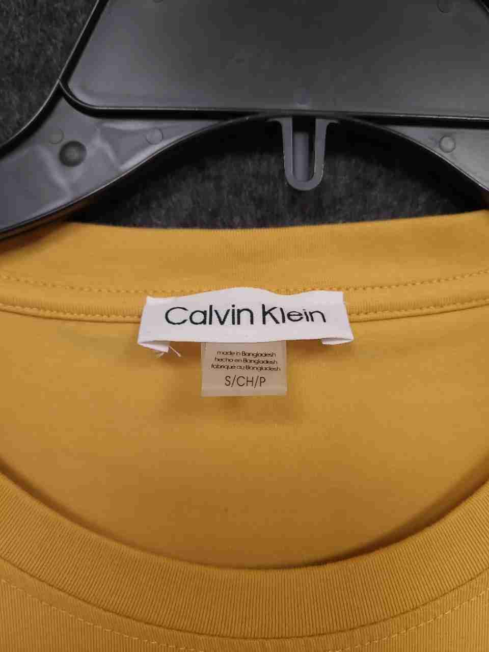 Calvin Klein Women's Ochre Yellow Studded CK Logo T-Shirt Dress NWT Sz S