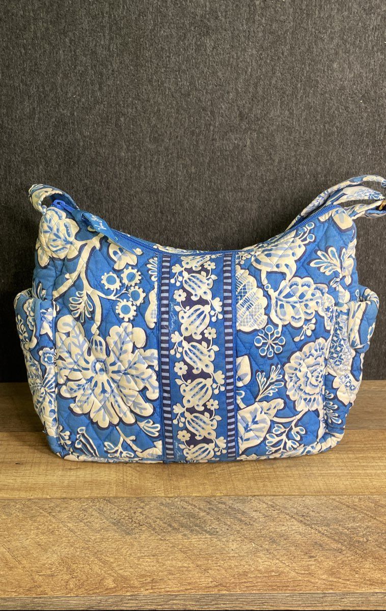 Vera Bradley Blue Lagoon Floral Quilted Crossbody Shoulder Bag 2010s