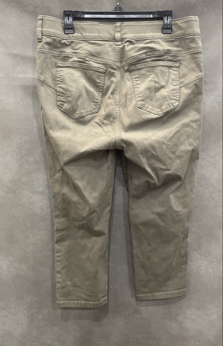 Torrid Women's Olive Green Crop Bombshell Skinny Super Soft Twill Pants Sz 14