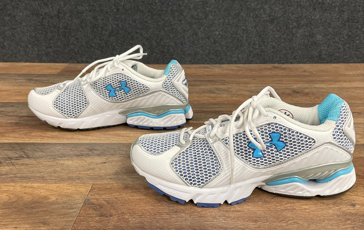 Vintage Under Armour Cartilage White Blue Silver Running Shoes