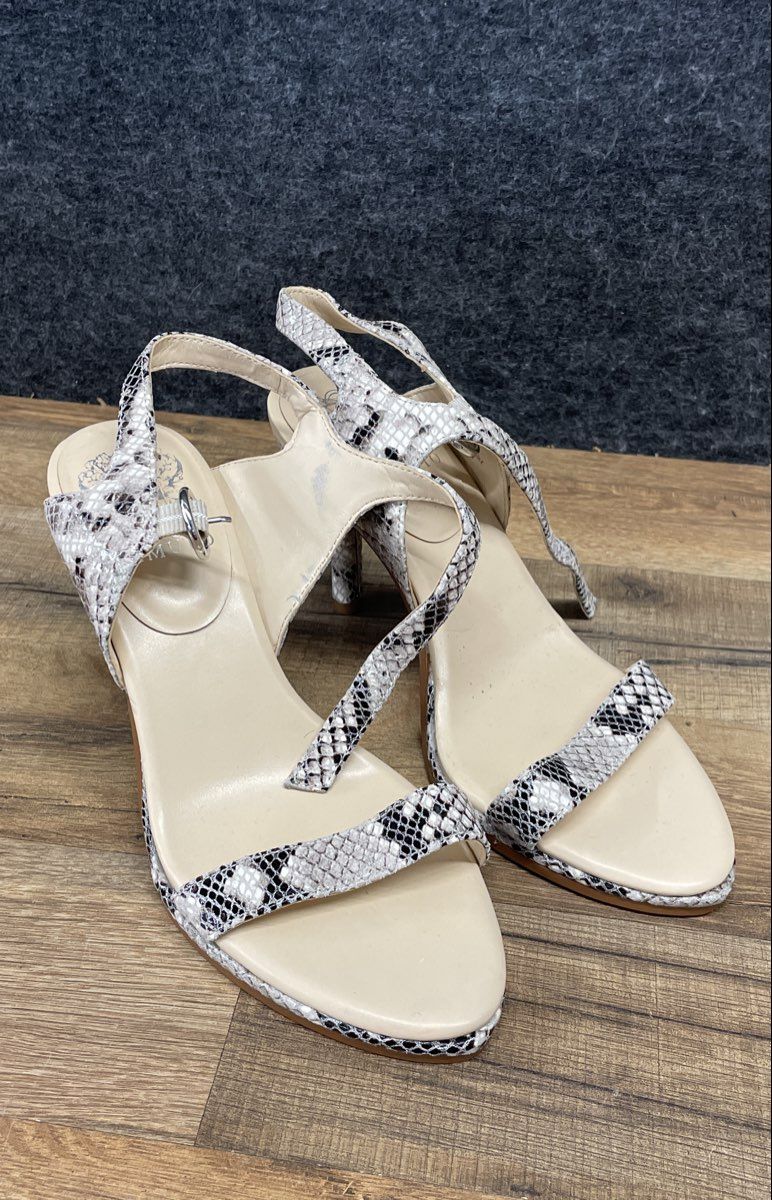 Vince Camuto Lynona Snakeskin Print Strappy High Heel Sandals Women's Size 7M