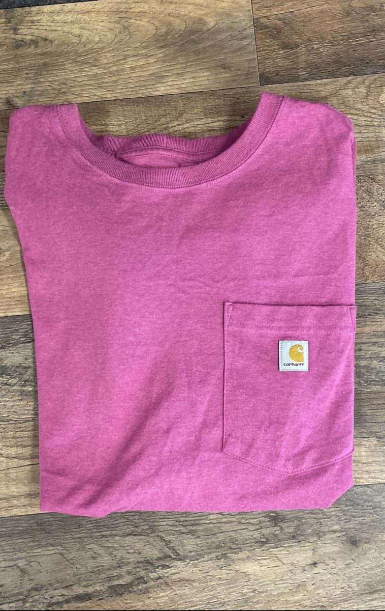 Carhartt Youth Loose Fit Short Sleeve Pocket T-Shirt Pink Sz XL 16-18