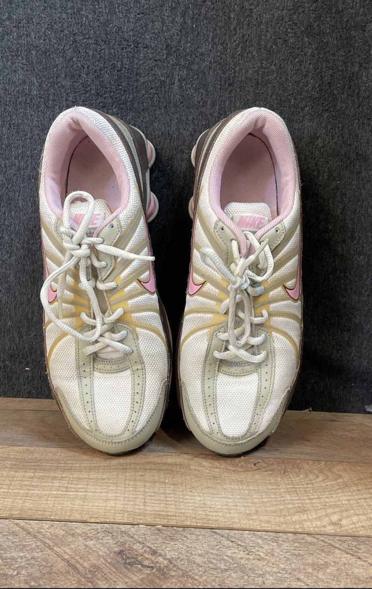 Nike Shox Turbo VII Pink White Tan Running Shoes Size 7Y