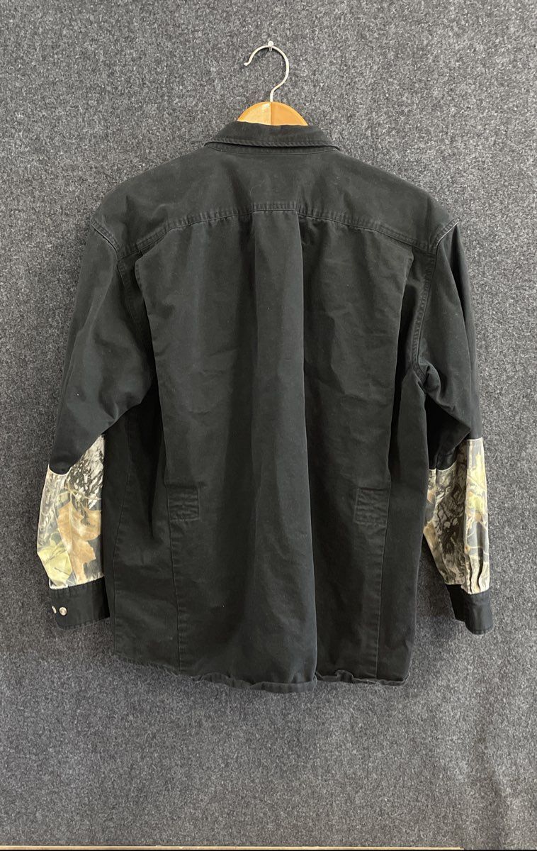 Red Head Men's Shooting Shirt Black Camo Panel Long Sleeve Snap Front XL