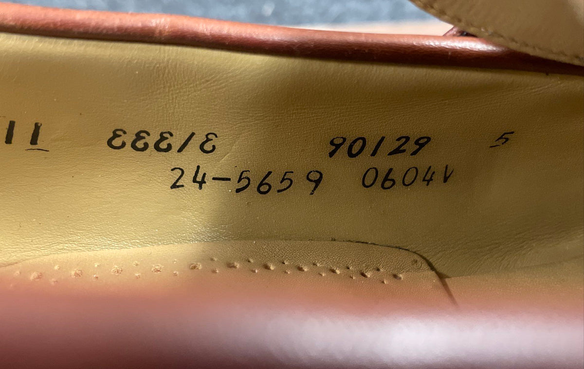 Johnston & Murphy Brown Leather Kiltie Braided Loafers Size 11 EEE