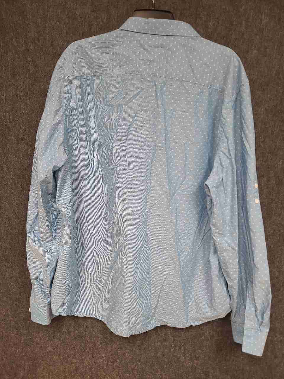 Calvin Klein Men's Blue Patterned Long Sleeve Button Down Shirt Sz XXL