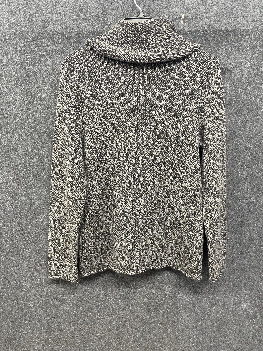 Calvin Klein Jeans Men's Black White Marl Knit Cowl Turtle Neck Sweater Sz M
