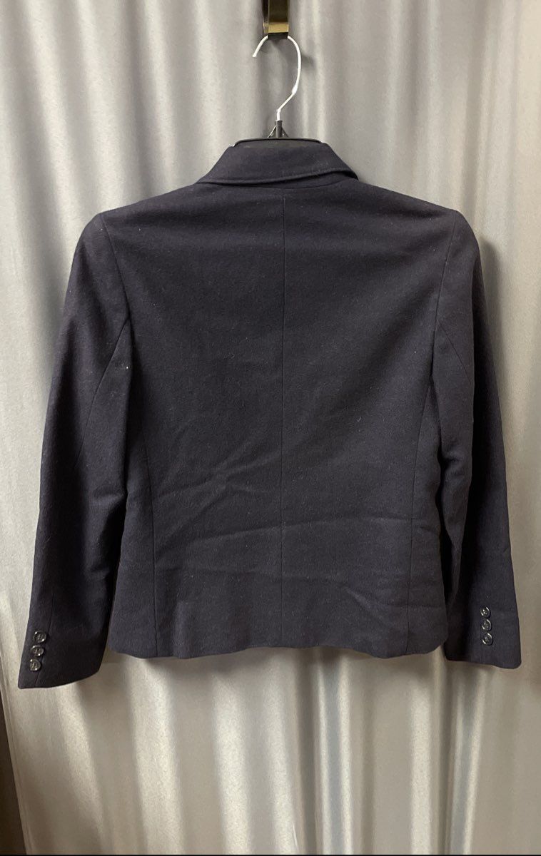 Vintage 90s Cross Country Women's Navy Blue 100% Wool Blazer Jacket Petite 4