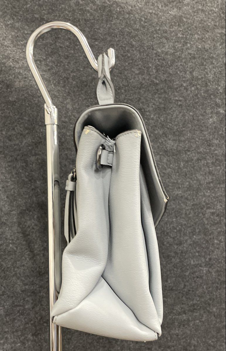 Simply Vera Vera Wang Light Blue Leather Satchel Handbag Silver Tone Hardware