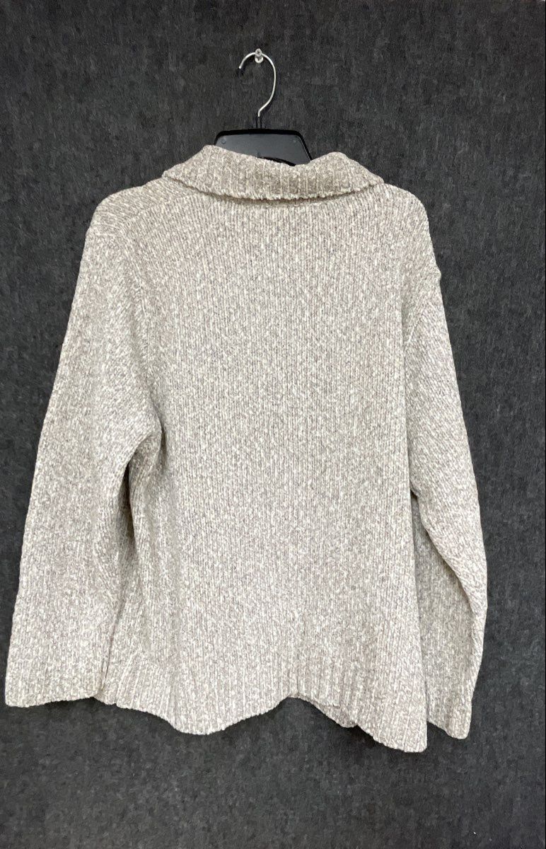Croft & Barrow Women's Beige Marl Textured Full Zip Sweater Cardigan NWT Sz 2X