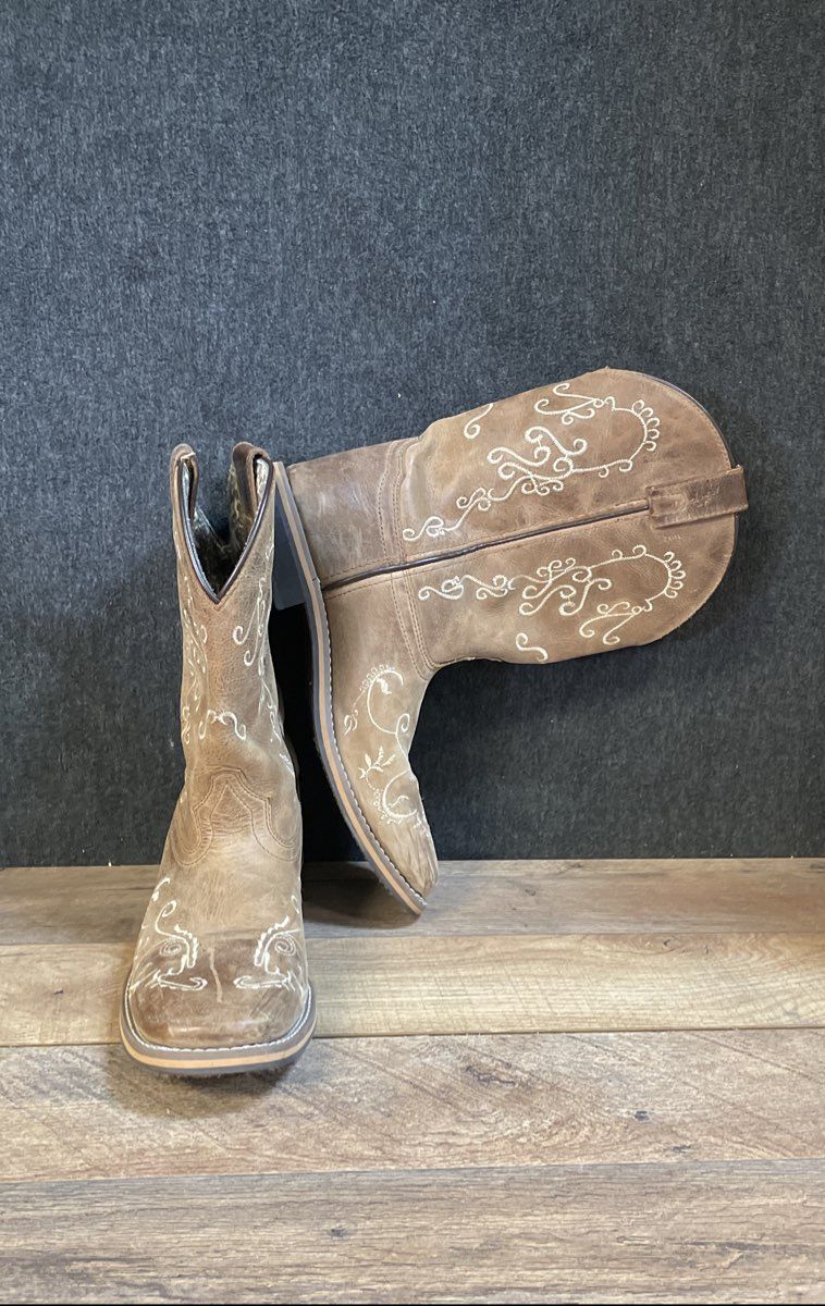 Smoky Mountain Boots 3845 Y Brown Leather Western Cowboy Boots Youth Size 6 R