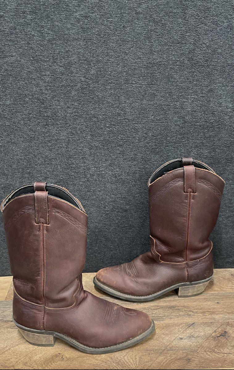 Solair Q.R. Brown Leather Western Cowboy Work Boots Men's Size 9 EE