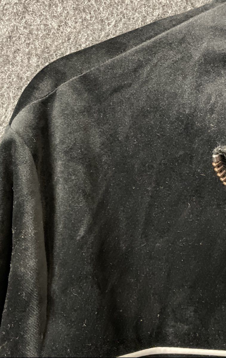 Forever 21 Men's Black Velour Full Zip Stripe Track Jacket Size M