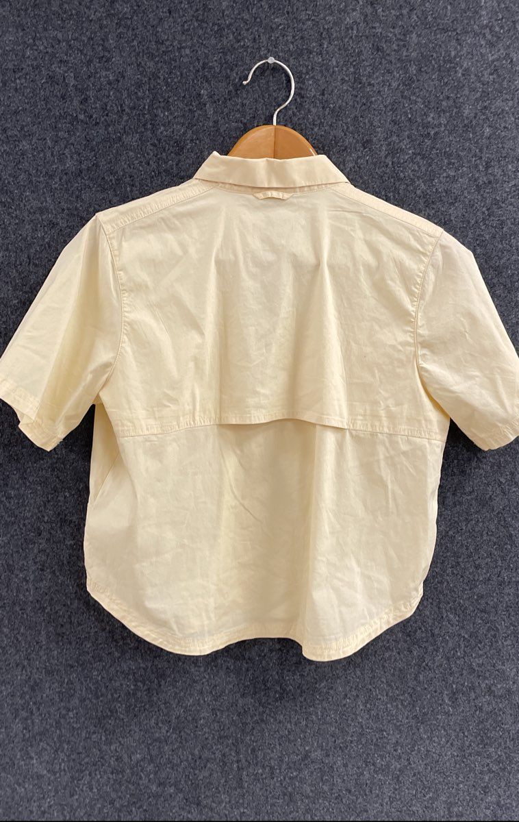 Columbia Women's Brea Falls Short Sleeve Woven Shirt Yellow Vented NWT Sz S