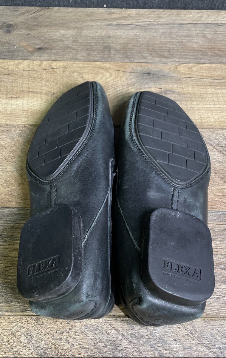 Flexa Fratelli Rossetti Black Leather Driving Loafers Women's Size 37.5