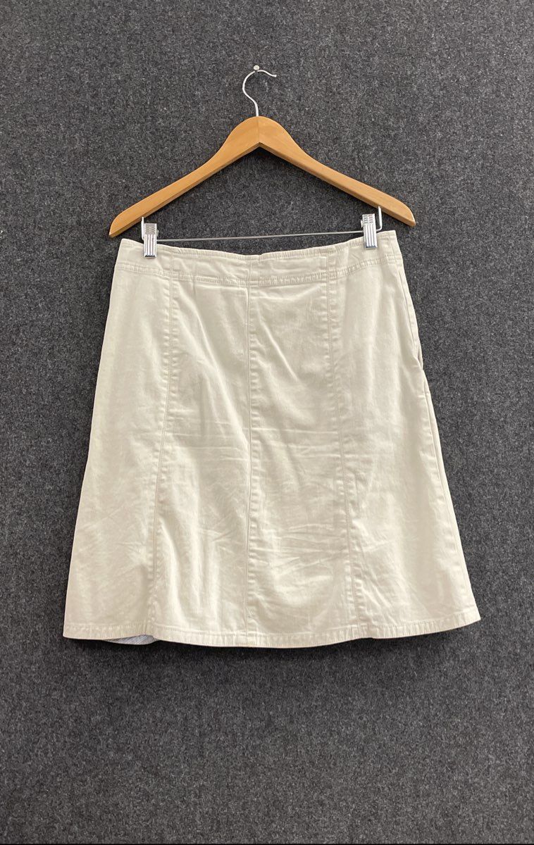 Eddie Bauer Women's Beige A-Line Cotton Blend Pockets Skirt Size 6