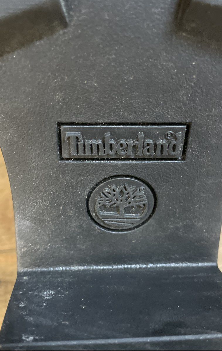 Timberland Black Leather Chunky Block Heel Lug Sole Mules Women's Size 10W
