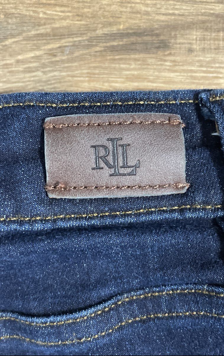 Lauren Ralph Lauren Women's Dark Wash Blue Stretch Straight Leg Jeans Sz M