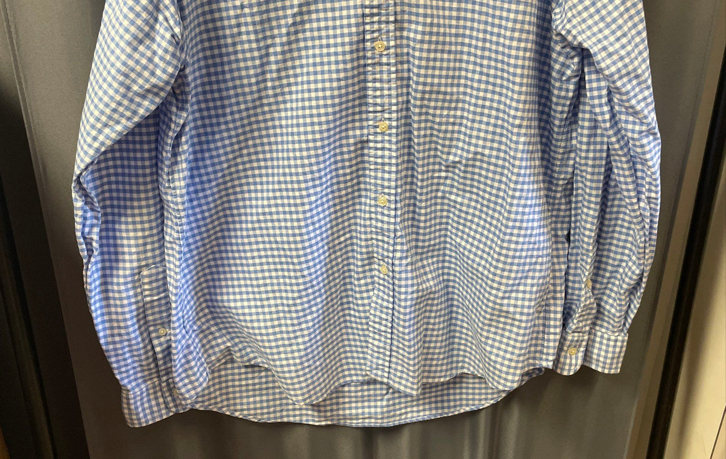 Ralph Lauren Men's Blue White Gingham Check Button Down Cotton Shirt Size XL