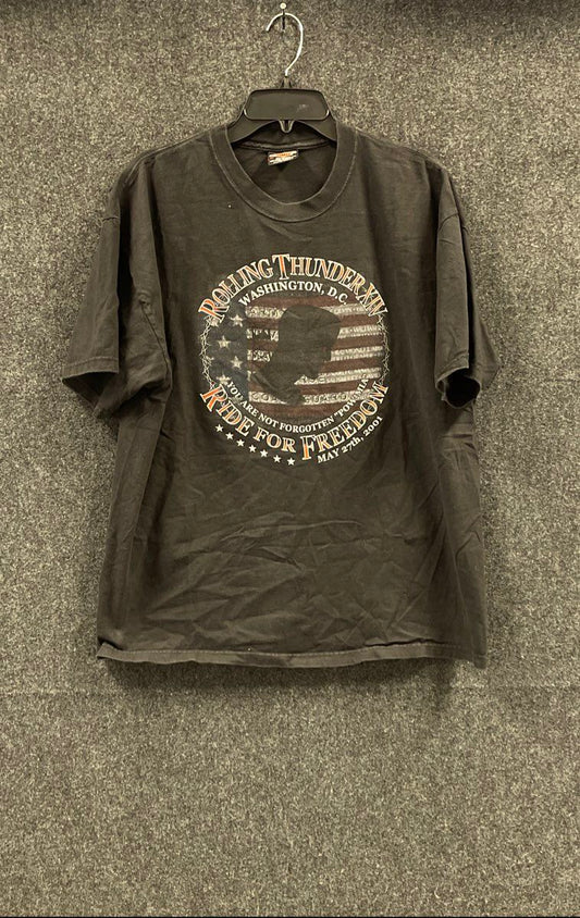 Vintage 2001 Harley-Davidson Rolling Thunder XIV Ride For Freedom T-Shirt Sz XL
