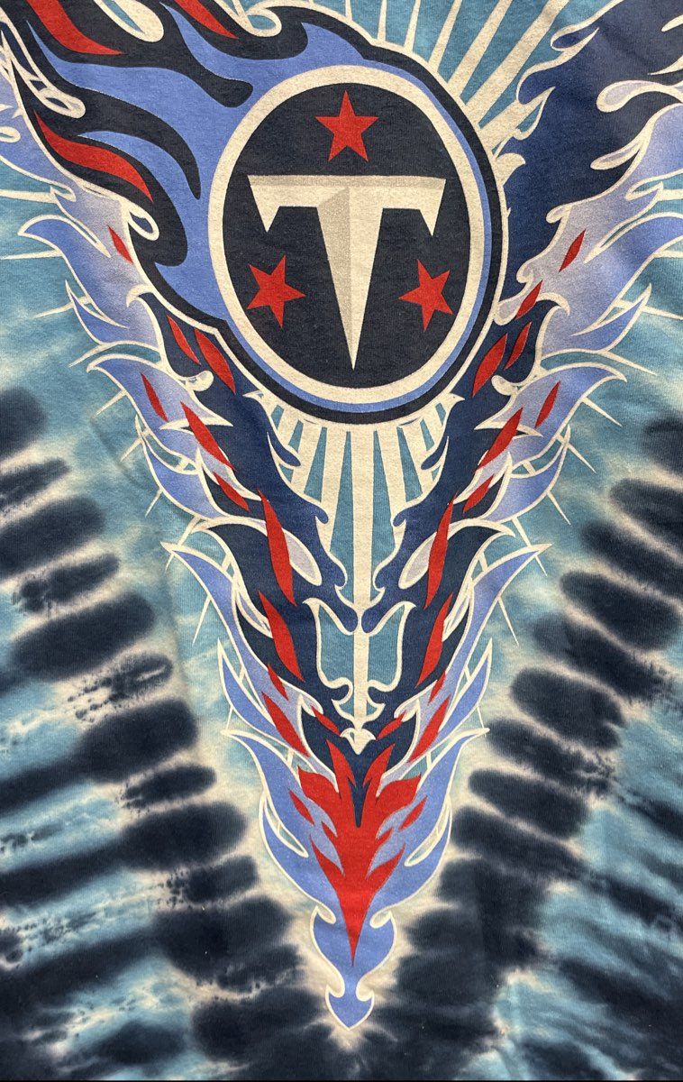 Majestic Men's NFL Tennessee Titans Blue Graphic Tie Dye T-shirt Size M