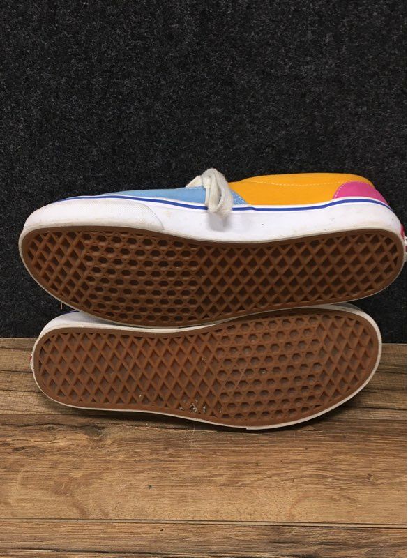 Vans Era Colorblock Blue Yellow Pink Canvas Skate Shoes Men's Size 10