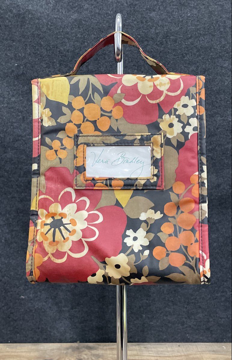 Vera Bradley Floral Insulated Lunch Bag Cooler Mini Purse Red Orange